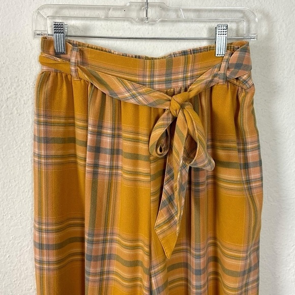 Free People Good Or Plaid Wide Leg Pants in Mustard Size Small - Picture 8 of 14